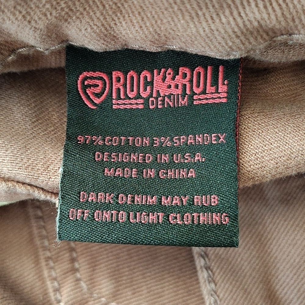 ROCK & ROLL DENIM Rose Bargain Bell Jeans Flare Western Cowgirl Size 31 x 34 - Picture 8 of 9